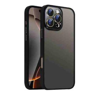 For iPhone 16 Pro Max Nano Semi-transparent Frosted Skin Feel Phone Case(Black)