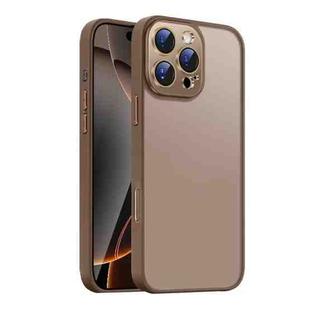 For iPhone 16 Pro Max Nano Semi-transparent Frosted Skin Feel Phone Case(Desert Gold)