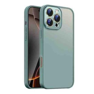 For iPhone 16 Pro Max Nano Semi-transparent Frosted Skin Feel Phone Case(Deep Cyan)