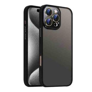 For iPhone 15 Pro Max Nano Semi-transparent Frosted Skin Feel Phone Case(Black)