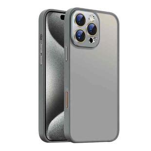 For iPhone 15 Pro Max Nano Semi-transparent Frosted Skin Feel Phone Case(Titanium Gray)