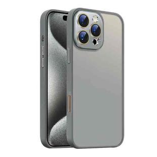 For iPhone 15 Pro Nano Semi-transparent Frosted Skin Feel Phone Case(Titanium Gray)