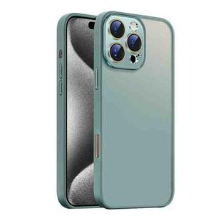 For iPhone 15 Pro Nano Semi-transparent Frosted Skin Feel Phone Case(Deep Cyan)