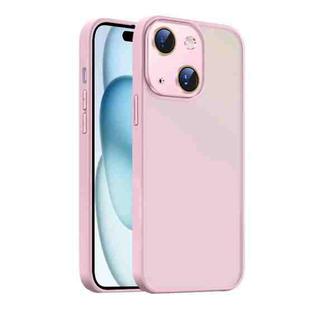 For iPhone 15 Plus Nano Semi-transparent Frosted Skin Feel Phone Case(Light Pink)