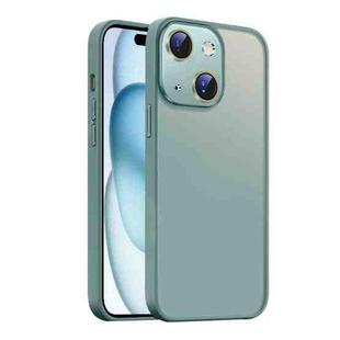 For iPhone 15 Plus Nano Semi-transparent Frosted Skin Feel Phone Case(Deep Cyan)