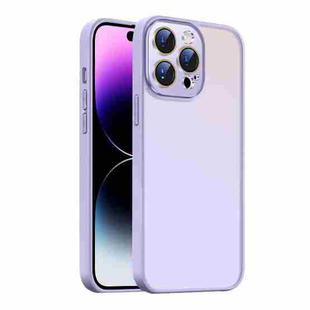 For iPhone 14 Pro Max Nano Semi-transparent Frosted Skin Feel Phone Case(Lilac Purple)