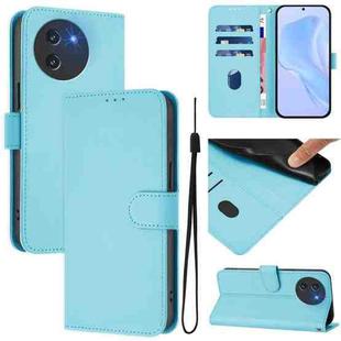 For Doogee Note 59 / Note 59 Pro Skin Feel Solid Color Leather Phone Case with Lanyard(Sky Blue)