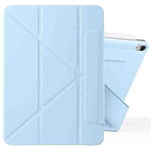 For iPad Air 11 2025 / 2024 / 10.9 2022 Fixed Buckle Magnetic Deformation Leather Tablet Case(Ice Blue)