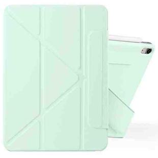 For iPad Air 11 2025 / 2024 / 10.9 2022 Fixed Buckle Magnetic Deformation Leather Tablet Case(Baby Green)