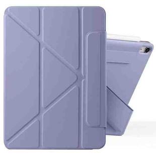 For iPad Air 11 2025 / 2024 / 10.9 2022 Fixed Buckle Magnetic Deformation Leather Tablet Case(Lavender Purple)