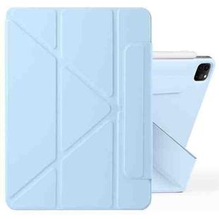 For iPad Pro 11 2022 / 2021 / 2020 Fixed Buckle Magnetic Deformation Leather Tablet Case(Ice Blue)