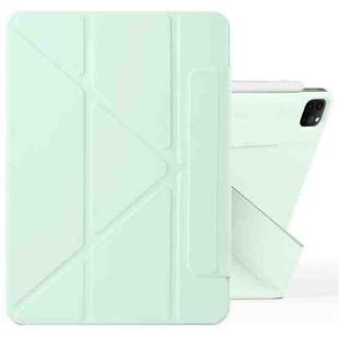 For iPad Pro 11 2022 / 2021 / 2020 Fixed Buckle Magnetic Deformation Leather Tablet Case(Baby Green)