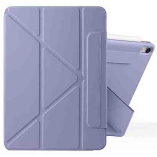 For iPad 2025 / 2022 Fixed Buckle Magnetic Deformation Leather Tablet Case(Lavender Purple)