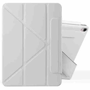 For iPad mini 6 / mini 2024 Fixed Buckle Magnetic Deformation Leather Tablet Case(Grey)