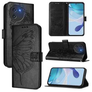 For Doogee Note 59 / Note 59 Pro Embossed Butterfly Leather Phone Case(Black)