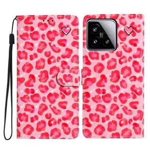 For Xiaomi 15 3D Pattern Leather Phone Case(Pink Leopard Print)