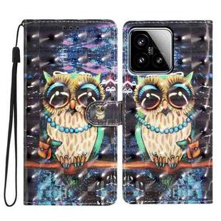 For Xiaomi 15 3D Pattern Leather Phone Case(Big-eyed owl)
