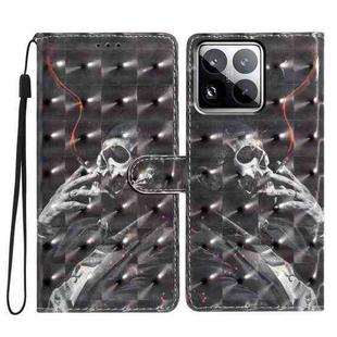 For Xiaomi 15 Pro 3D Pattern Leather Phone Case(Skull)