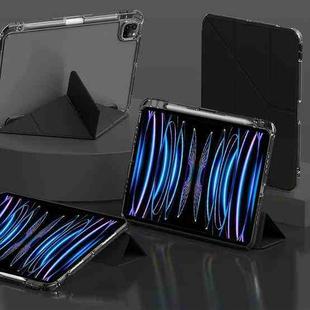 For iPad Air 13 2024 / Pro 12.9 2022 mutural Y-Shape Deformation Leather Tablet Case(Black)