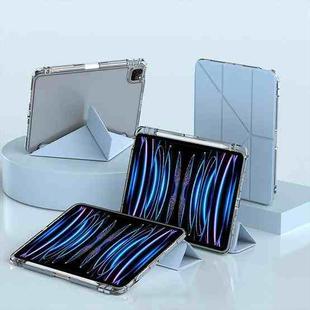 For iPad Air 13 2024 / Pro 12.9 2022 mutural Y-Shape Deformation Leather Tablet Case(Ice Blue)