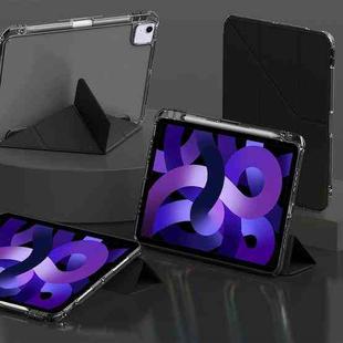 For iPad Air 11 2024 / Air 2022 10.9 mutural Y-Shape Deformation Leather Tablet Case(Black)