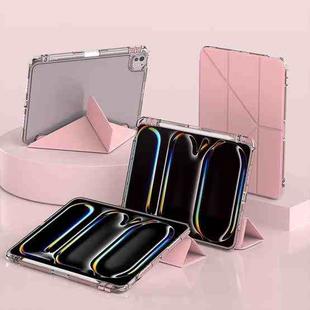 For iPad Pro 11 2024 mutural Y-Shape Deformation Leather Tablet Case(Pink)