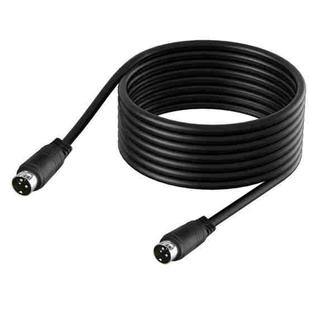 Middle DIN Male to Male 3 Pin Audio Power Signal Adapter Cable, Length:1m(Black)