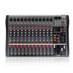 XTUGA CT120X 12-Channels Audio Mixer DJ Mixing Console with 48V Power Supply(US Plug)