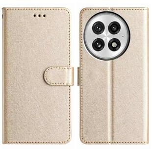 For OnePlus 13 Silk Texture Horizontal Flip Leather Phone Case(Gold)