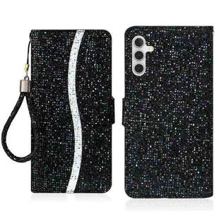 For Samsung Galaxy S23 FE 5G Glitter Powder Filp Leather Phone Case(Black)