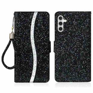 For Samsung Galaxy S25 FE 5G Glitter Powder Filp Leather Phone Case(Black)