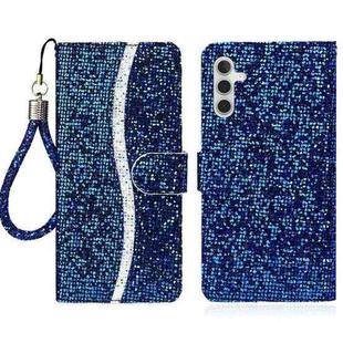 For Samsung Galaxy S25 FE 5G Glitter Powder Filp Leather Phone Case(Blue)