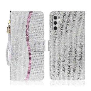 For Samsung Galaxy S25 FE 5G Glitter Powder Filp Leather Phone Case(Silver)