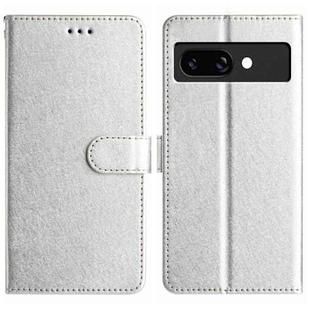 For Google Pixel 9a Silk Texture Horizontal Flip Leather Phone Case(Silver)