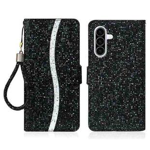 For Samsung Galaxy A56 5G Glitter Powder Filp Leather Phone Case(Black)