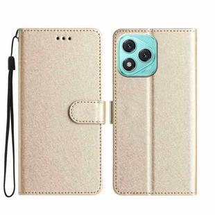 For Honor 400 Lite Silk Texture Horizontal Flip Leather Phone Case(Gold)