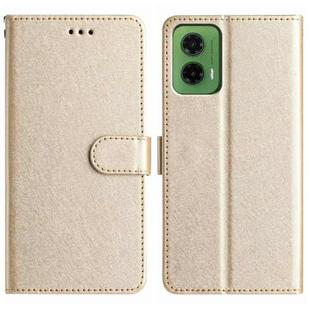 For Motorola Moto G35 Silk Texture Horizontal Flip Leather Phone Case(Gold)