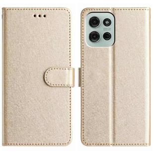 For Motorola Moto G75 Silk Texture Horizontal Flip Leather Phone Case(Gold)