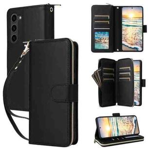 For Samsung Galaxy S23 5G Nine-card Slots Zipper Wallet Bag Leather Phone Case(Black)