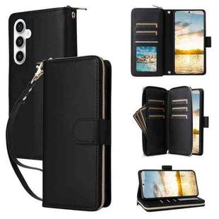 For Samsung Galaxy S25 FE 5G Nine-card Slots Zipper Wallet Bag Leather Phone Case(Black)