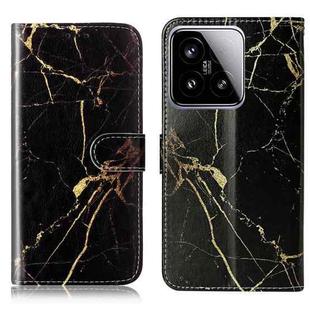 For Xiaomi 15 Colored Drawing Marble Pattern Leather Phone Case(Black Gold Marble)