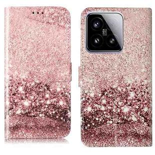 For Xiaomi 15 Colored Drawing Marble Pattern Leather Phone Case(Rose Gold)