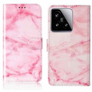 For Xiaomi 15 Colored Drawing Marble Pattern Leather Phone Case(Pink Marble)