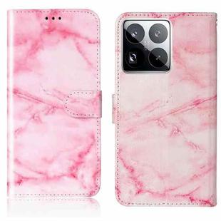 For Xiaomi 15 Pro Colored Drawing Marble Pattern Leather Phone Case(Pink Marble)