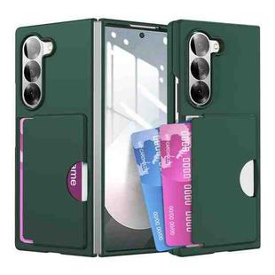 For Samsung Galaxy Z Fold6 5G Skin Feel Transparent Card Bag Phone Case(Green)