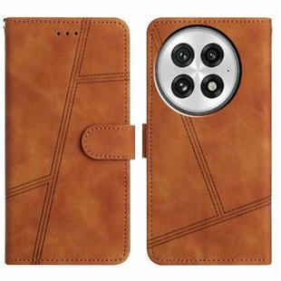 For OnePlus 13 Skin-feel Stitching Leather Phone Case(Brown)