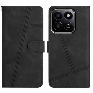 For Honor X7C 4G / 200 Smart Skin-feel Stitching Leather Phone Case(Black)