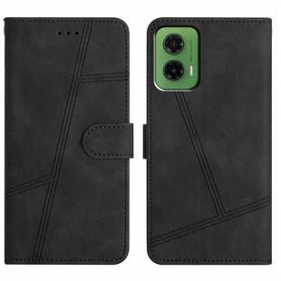 For Motorola Moto G35 Skin-feel Stitching Leather Phone Case(Black)