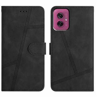 For Motorola Moto G55 Skin-feel Stitching Leather Phone Case(Black)