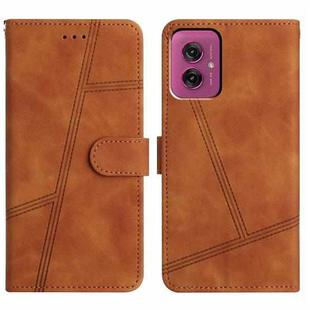 For Motorola Moto G55 Skin-feel Stitching Leather Phone Case(Brown)